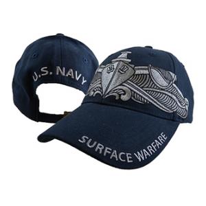 US Navy Surface Warfare Cap with Silver Embroidery (Dark Navy)