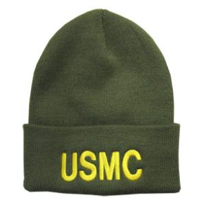 USMC Letters Watch Cap (Olive Green)