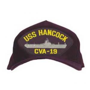 USS Hancock CVA-19 Cap (Dark Navy) (Direct Embroidered)