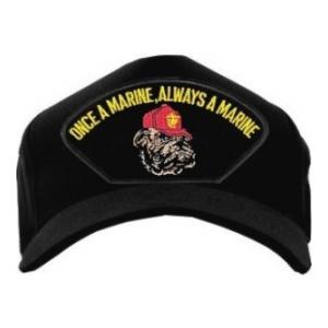 USMC Once a Marine Cap w/ Bulldog (Black)