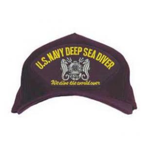 U. S. Navy Deep Sea Diver Cap with Logo (Dark Navy)