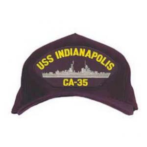USS Indianapolis CA-35 Cap (Dark Navy) (Direct Embroidered)