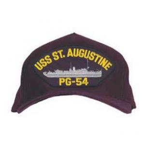 USS St. Ausgustine PG-54 Cap with Boat (Dark Navy) (Direct Embroidered)
