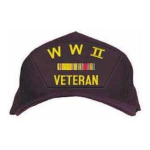 WWII Veteran Cap with 2 Ribbons