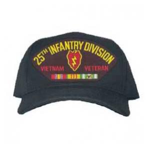 25th Infantry Division Vietnam Veteran Cap with 3 Ribbons and Patch