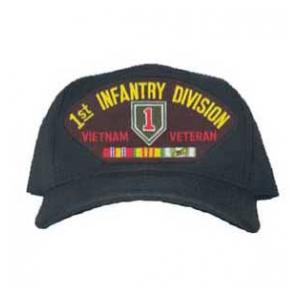 1st Infantry Division Vietnam Veteran Cap with 3 Ribbons and Patch