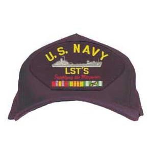 U. S. Navy LST'S Supplying The Goods Cap with Ribbons (Dark Navy)