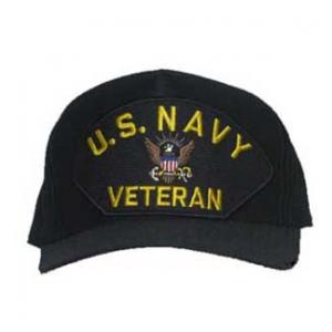 U. S. Navy Veteran Cap with Logo (Dark Navy)