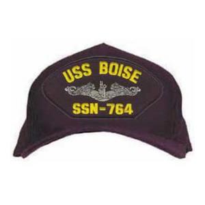 USS Boise SSN-764 Cap with Silver Emblem (Dark Navy) (Direct Embroidered)