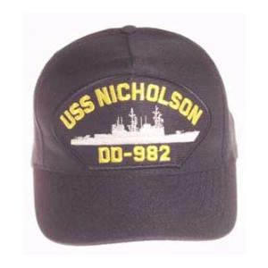 USS Nicholson DD-982 Cap (Dark Navy) (Direct Embroidered)