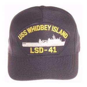 USS Whidbey Island LSD-41 Cap (Dark Navy) (Direct Embroidered)