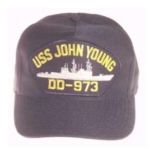 USS John Young DD-973 Cap (Dark Navy) (Direct Embroidered)