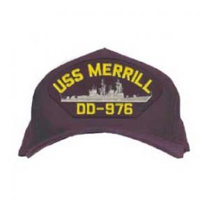 USS Merrill DD-976 Cap (Dark Navy) (Direct Embroidered)