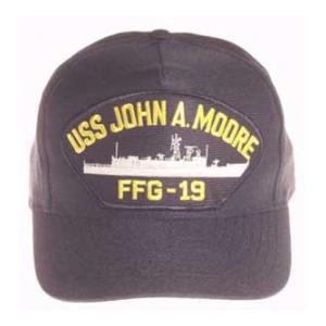 USS John A. Moore FFG-19 Cap (Dark Navy) (Direct Embroidered)