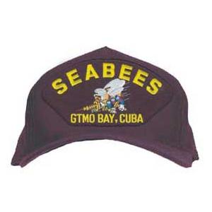 Seabees Gtmo Bay Cuba Cap with Seabees Logo (Dark Navy)