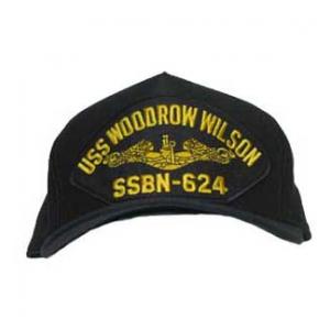USS Woodrow Wilson SSBN-624 Cap with Gold Emblem (Dark Navy) (Direct Embroidered)