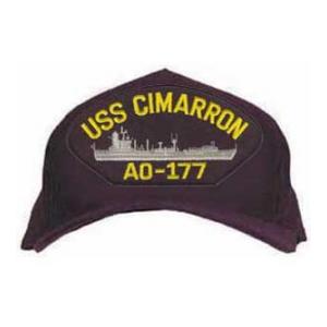 USS Cimarron AO-177 Cap with Boat (Dark Navy) (Direct Embroidered)
