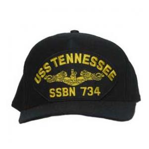 USS Tennessee SSBN-734 Cap with Gold Emblem (Dark Navy) (Direct Embroidered)