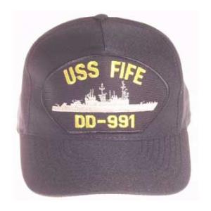 USS Fife DD-991 Cap (Dark Navy) (Direct Embroidered)