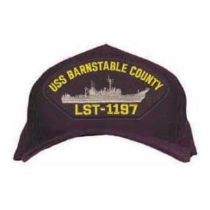 USS Barnstable County LST-1197 Cap (Dark Navy) (Direct Embroidered)