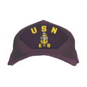 USN E-8 Cap with Anchor and Star (Dark Navy)