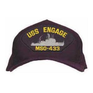 USS Engage MSO-433 Cap with Emblem (Dark Navy) (Direct Embroidered)