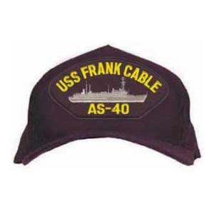 USS Frank Cable AS-40 Cap with Boat (Dark Navy)(Direct Embroidered)