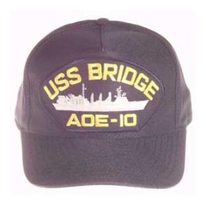 USS Bridge AOE-10 Cap with Boat (Dark Navy) (Direct Embroidered)