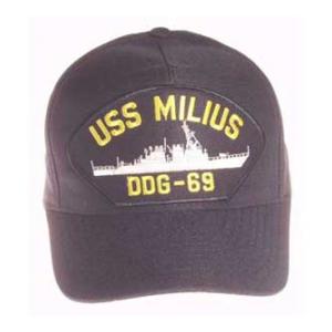 USS Milius DDG-69 Cap (Dark Navy) (Direct Embroidered)