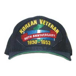 Korean Veteran 1950 - 1953 50th Anniversary Cap with Ribbons and Map