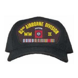 82nd Airborne Division WW II Veteran Cap with Patch and 3 Ribbons