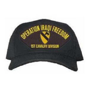 Operation Iraqi Freedom 1st Cavalry Division Cap with Emblem (Black)