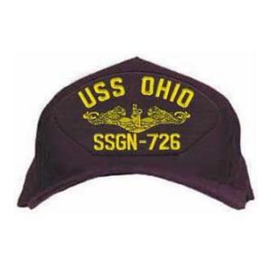 USS Ohio SSGN-726 Cap with Gold Emblem (Dark Navy) (Direct Embroidered)