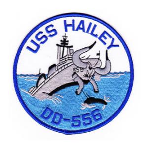 USS Hailey DD-556 Ship Patch