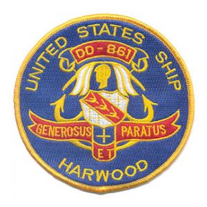 USS Harwood DD-861 Ship Patch