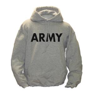 Army Hooded Long Sleeve Sweatshirt (Gray)