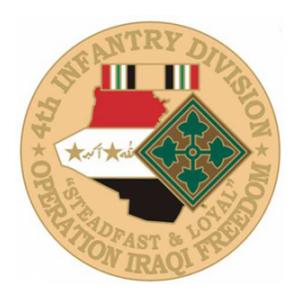 Operation Iraqi Freedom 4th Infantry Division Pin