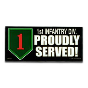 1st Infantry Division Proudly Served Bumper Sticker