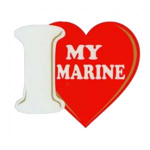 I Love My Marine Outside Window Decal