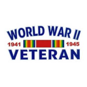 WWII Veteran Outside Window Decal with Ribbon