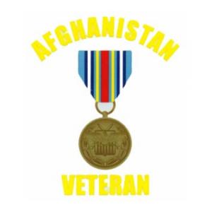 Afghanistan Veteran Outside Window Decal with Medal