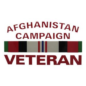 Afghanistan Campaign Veteran Outside Decal with Ribbon