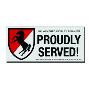 11th Armored Cavalry Regiment Proudly Served Outside Decal
