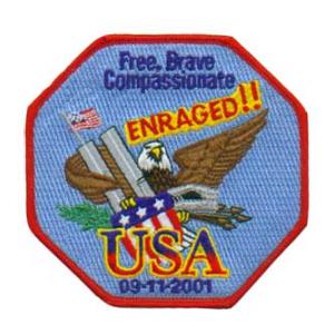 USA  Enraged Free, Brave, Compasionate Patch