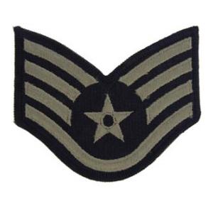Air Force Staff Sergeant Old Style with Star (Silver On Dark Blue)