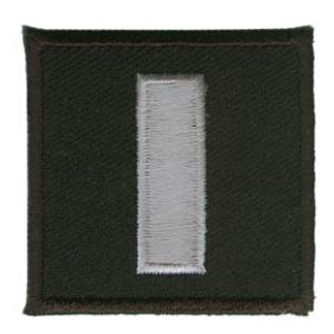 Embroidered Rank Silver on Black Lieutenant Patch (Pair)