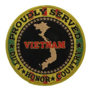 Proudly Served Vietnam War Veteran Black Patch