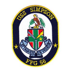 USS Simpson FFG-56 Ship Patch