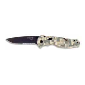 Sog Flash II Folding Knife (Digital Camo Handle, Black Serrated Blade)