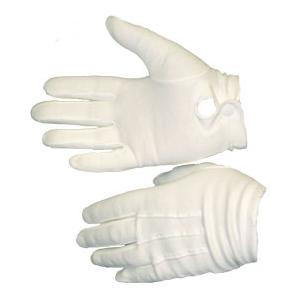 White Cotton Parade Gloves with Snap